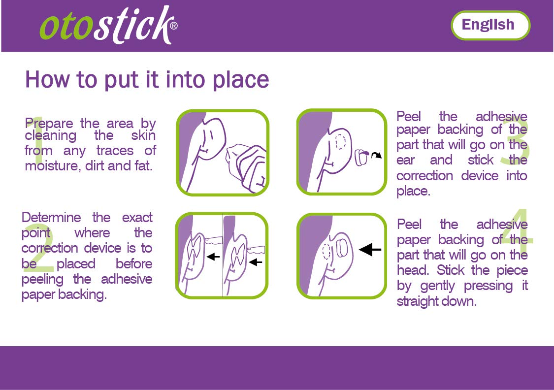 Otostick - 8 Count Cosmetic Discreet Protruding Ear Corrector - Corrective Ear Care Products for Ear Pinning Without Surgery from 3 Years of Age