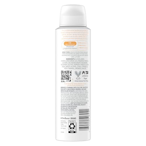 Dove Whole Body Deodorant Cooling Spray Peach & White Tea 4oz - Aluminum Free