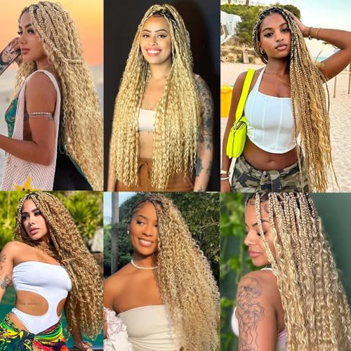Human Braiding Hair - Deep Curly Wave Bulk 20 Inch #613 Blonde 100g Variation of #613 Color / 20/100g