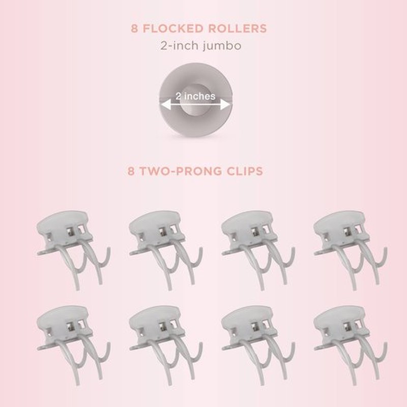 INFINITIPRO BY CONAIR Ceramic Flocked Hot Rollers for Long, Medium, and All Hair - Hair Curler - Hair Roller Clips Included - 2 inch Rollers