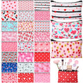 Meanplan 24 Pcs Valentine's Day Cosmetic Bags Heart Love Makeup Bags Travel Zipper Cosmetic Organizer Valentine's Day Gift for Women and Girls 24 Styles