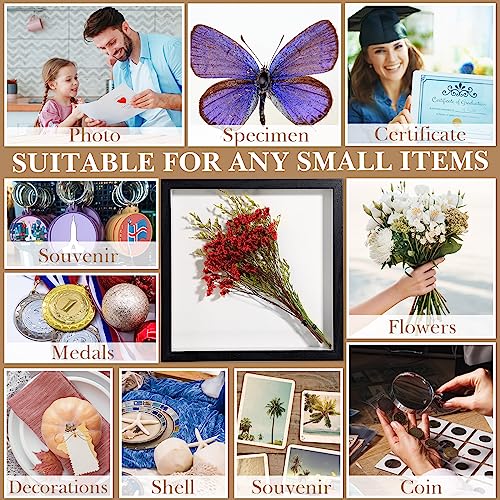 Ripeng 16 Pack 8x8 Inch Deep Shadow Box Frames - Black Wall Display Cases