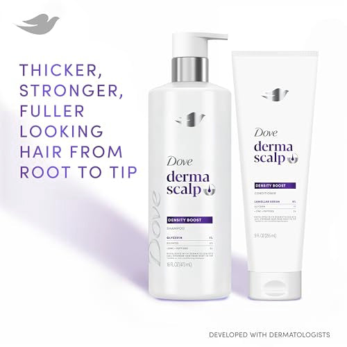 Dove Derma Scalp Density Boost Conditioner 1 ct With Lamellar Serum, Glycerin And Zinc + Peptides For Hair Loss And Breakage 9 oz