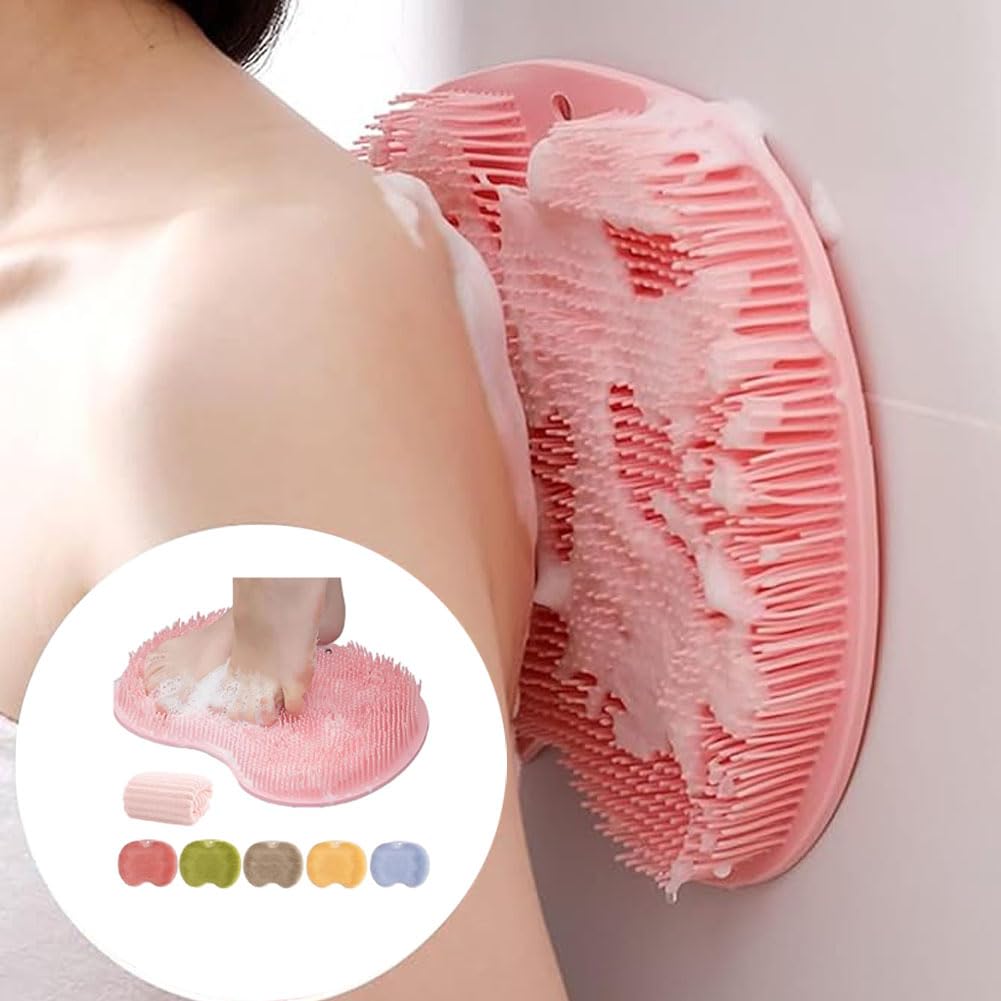 Solespa Hands-Free Silicone Foot Scrubber Mat, Foot Scrubber for Shower, Back and Feet Cleaning Mat (Green, 0.27lb)