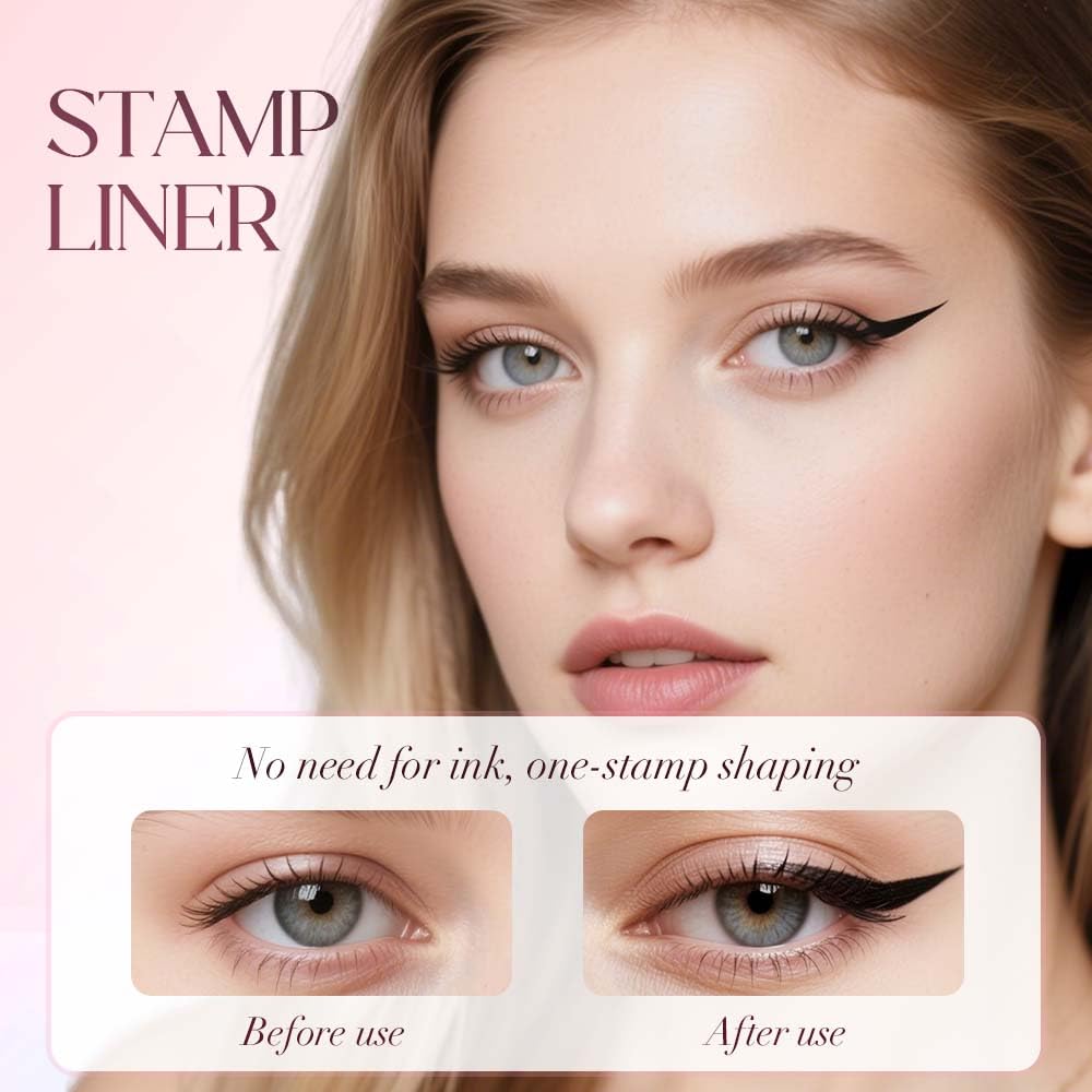 Gel Eyeliner Pencil Set, 2025 New Foldable Eyeliner Stamp for Perfect Wings, Waterproof Eyeliners Tool, Smudge Proof Eyeliners Pen for Beginners (1pcs Black)