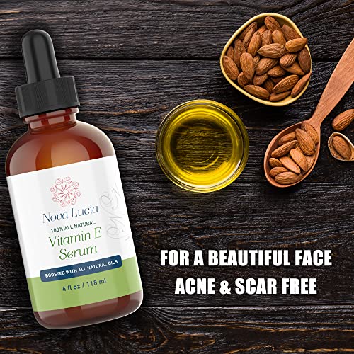 Organic Vitamin E Oil for Skin, Hair & Scar Treatment - 4 oz