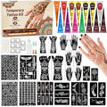 MuseLuxe 14P-10 Colors Temporary Tattoo Kit with 20 Stencils & Accessories