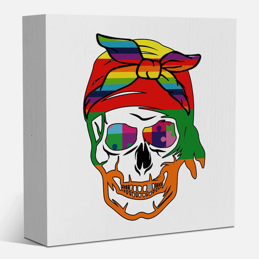 Funny Gay Pride Coming Out Gifts for Lesbian Gay Women Men Pride Decorations for Table Best Rainbow Skeleton Prides Month Party Decor 5 x 5 inches