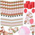 Loopeer 30 Set/150 Pcs Strawberry Baby Shower Favors for Guests Gifts Hand Cream Lip Balm Soap Party Favors Gifts Travel Size with Organza Bags, Thanks You Card for Baby Shower Birthday Wedding
