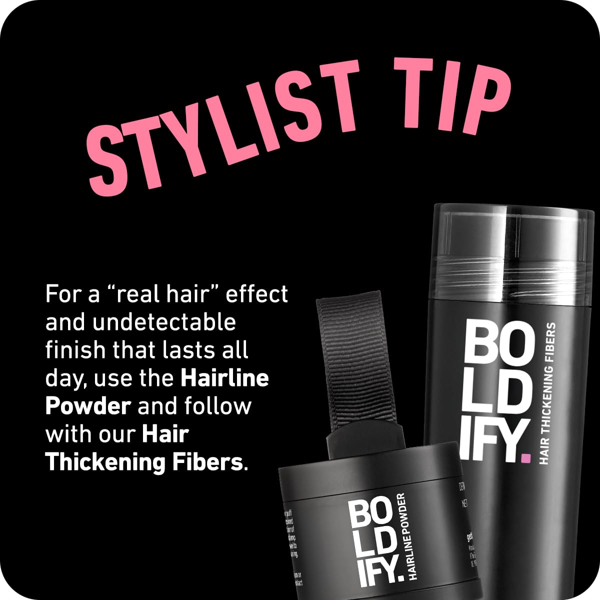 BOLDIFY Hairline Powder - Root Touch Up Hair Color for Gray Coverage - Bald Spot Concealing Hair Powder for Women & Men - 48-Hour Stain-Proof - Dark Brown