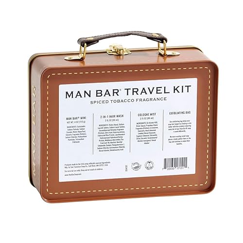 San Francisco Soap Company Man Bar Travel Set - Spiced Tobacco | Created With the Man in Mind | No Harmful Chemicals - Good for all Skin Types - Made in the USA |