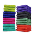 ZUPERIA 24 Pack Multicolor Zigzag Washcloths - 12x12 Inches Soft & Absorbent for Face, Gym, Spa & Home Use