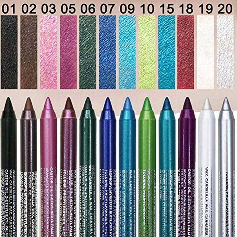 12 Colors EyeLiner Pencil Cosmetic Make Up Waterproof Long Lasting Women Eyeliner Pearlescent & Matte Color Eyebrow Pencil Eyeshadow Pen