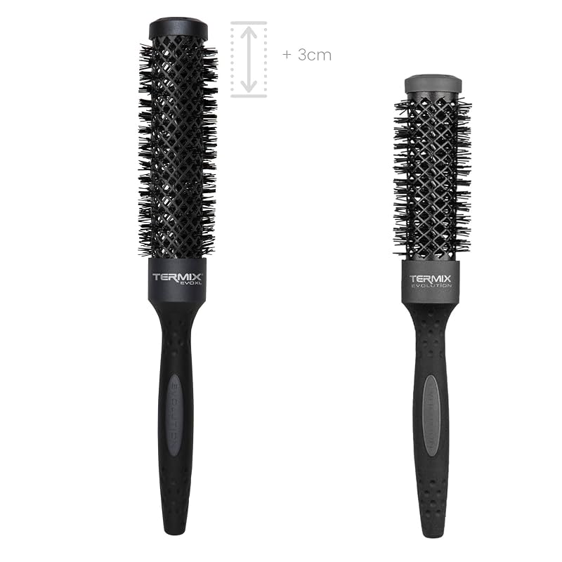Termix Evolution XL Round Hairbrush with Ionized Fibres - 23 mm, 3 cm Extra Surface for Faster Drying