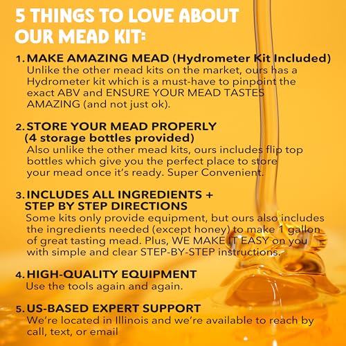 Blue Ox Brewing Deluxe Mead Making Kit with Bottles & Hydrometer - Bue Variation