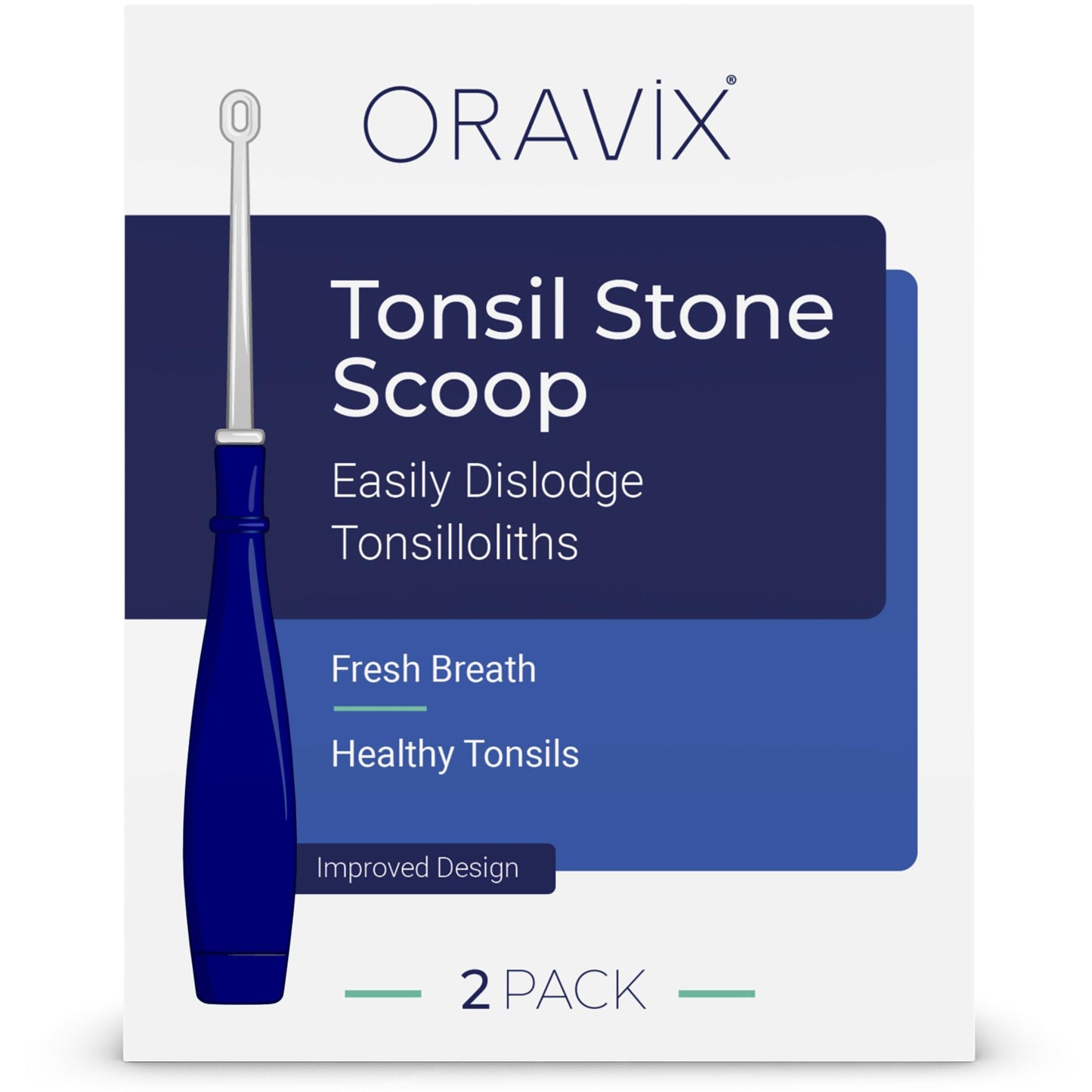 Oravix Tonsil Stone Remover, Fight Bad Breath, Easily Navigate Tonsil Crypts, Tonsil Stone Removal Tool with 3 Nozzles & LED Light, Tonsil Cleaner, Tonsil Stones Removal at Home, 2 Pack Curettage Pick