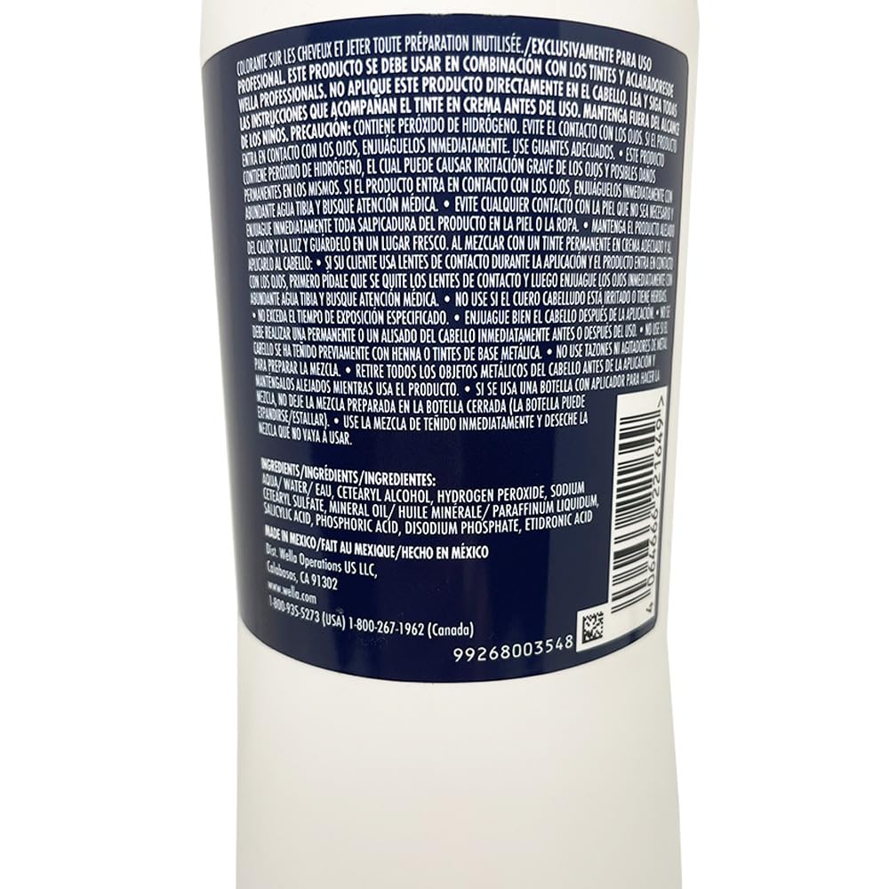 Welloxon Perfect Developer 3% / 10 Vol Koleston Perfect Hair Color Developer Creme 33.8 Fl Oz and M Hair Designs Tint Brush Comb (Bundle)