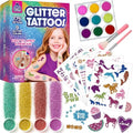 PURPLE LADYBUG 175-Piece Temporary Glitter Tattoos Kit for Kids & Teens - Easter Valentines Gifts for 6 7 8 9 10-12 Year Old Girl Birthday, Craft for Girls 8-12, Ideal Easter Basket Essential