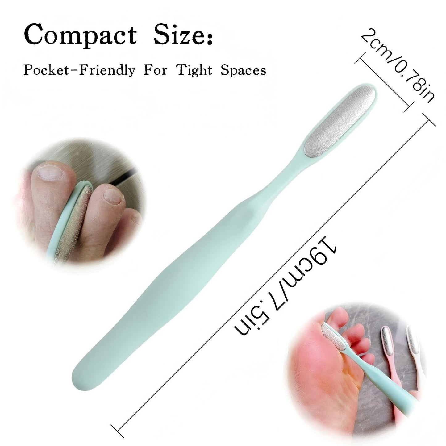 KINTEGOOD Precision Callus Remover & Bunion Scrubber for Toe Gaps, Hard Skin, and Corns – Mini Foot File Exfoliator with Compact Design for Pedicures and Sensitive Areas