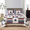 VISIMISI Reversible Cotton Bedspread Quilt Set Star Pattern Queen Size - All Season Kids Bedding