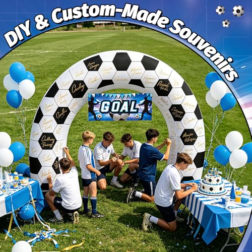 8FT Giant Soccer Inflatable Arch Match Day Party Decor - Waterproof & LED Lights