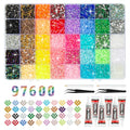 40 Colors 3mm Jelly Resin Rhinestones Bedazzling Kit with 6 Jewelry Glues - Pamaner