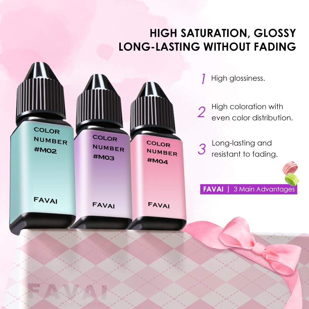 FAVAI 6 Colors Airbrush Gel Nail Polish Air Gel Set - Macaron Collection (#M) 6 * 15ml