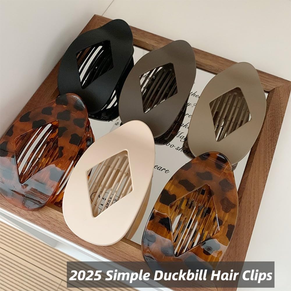 Flat Hair Clips for Women Duckbill Claw Clips for Thick Hair French Duckbill Hair Accessories(6PCS Mix)