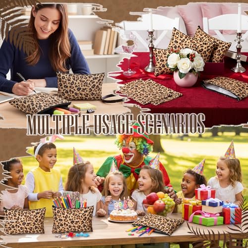 Leopard Canvas Makeup Bags 20 Pack - Travel Toiletry & Gift Set