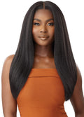 Outre 5x5 Lace Closure Wig - Human Hair Blend Kinky Straight 24" Dark Brown 2
