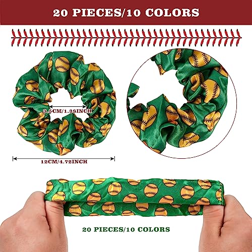 Softball Gifts Set for Girls - Hair Scrunchies, Bracelets, Makeup Bags & Stickers