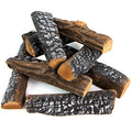 Barton Realistic Style 10-Piece Ceramic Gas Fireplace Log Set - Indoor & Outdoor Vented Fireplaces