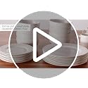White Porcelain Dinnerware Set for 8 - 32 Pieces with Embossed Scrollwork