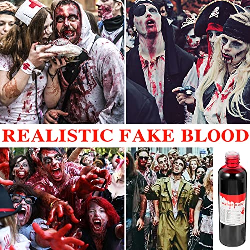 Fake Blood Washable Makeup,1.01oz(30ML) Halloween Fake Liquid Blood for Zombie Bride,Clothes,Monster SFX Scary Clown and Vampire Makeup & Monster Dress Up Cosplay,1 Pack