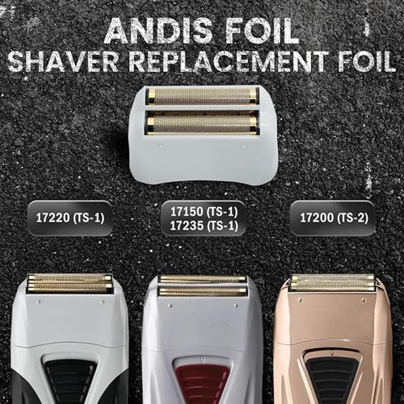 2 Pack Foil Shaver Replacement Compatible With Andis Model TS-1, TS-2 ((17150/17155/17200), Andis Blade Replacement with Stainless Steel Design for Smooth Shaving