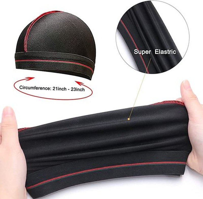 ForceWave Silky Durag for Men Wave Cap Satin Dorag for Men Women 360 Wave (Black with Blue Seam)