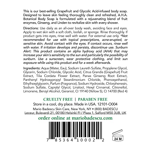 Mario Badescu AHA Botanical Body Wash 16oz Pack of 2 - Moisturizing & Exfoliating
