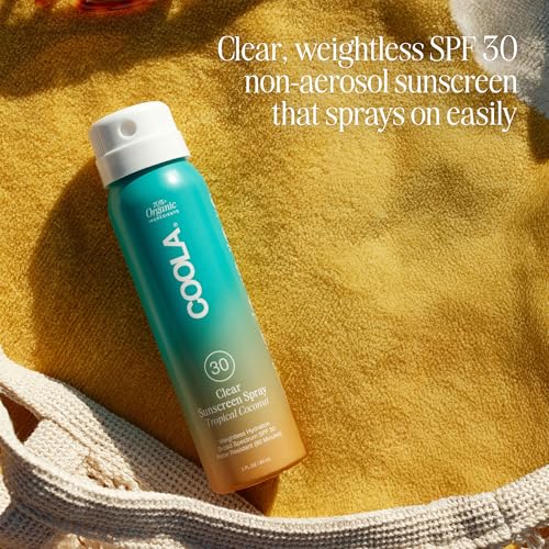 COOLA Organic Sunscreen SPF 50 & 30 Sunblock Spray Kit, Dermatologist Tested Skin Care for Daily Protection, Vegan and Gluten Free,Travel Size, 2 Fl Oz, 3 Pack