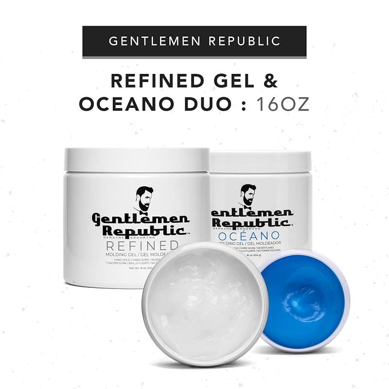 Refined & Océano Hair Gel Duo Pack - 24Hr High Hold & Shine