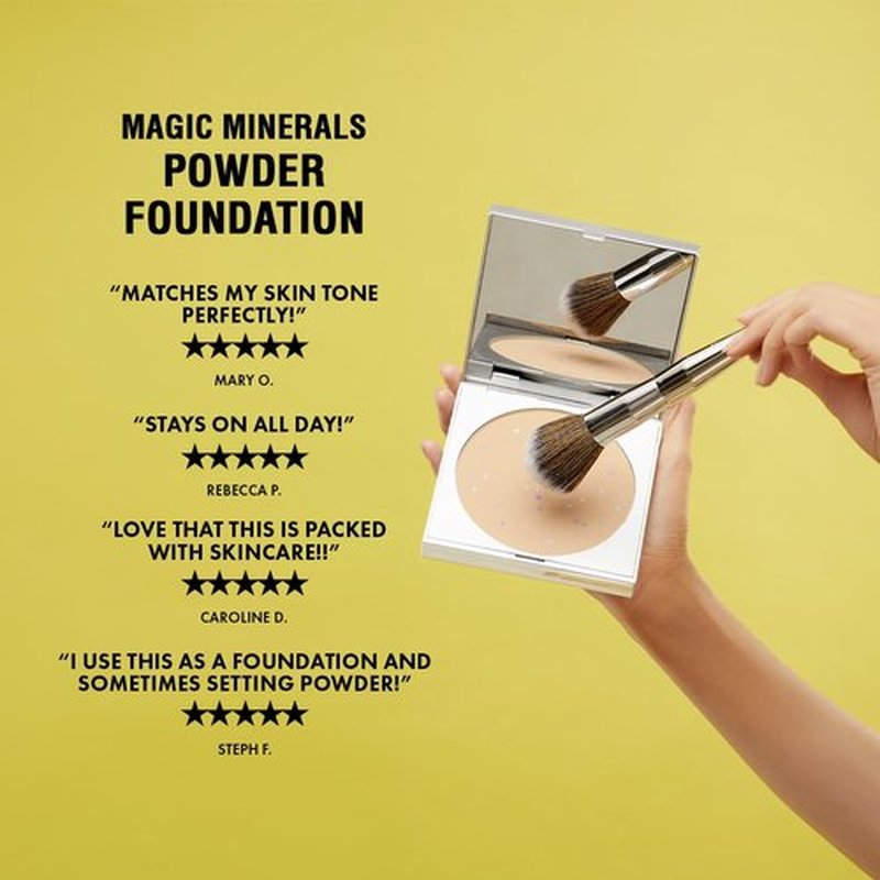 Magic Minerals by Jerome Alexander Jumbo Size Mineral Powder Foundation with Color Correctors, Antioxidant Skincare Formula (Light)