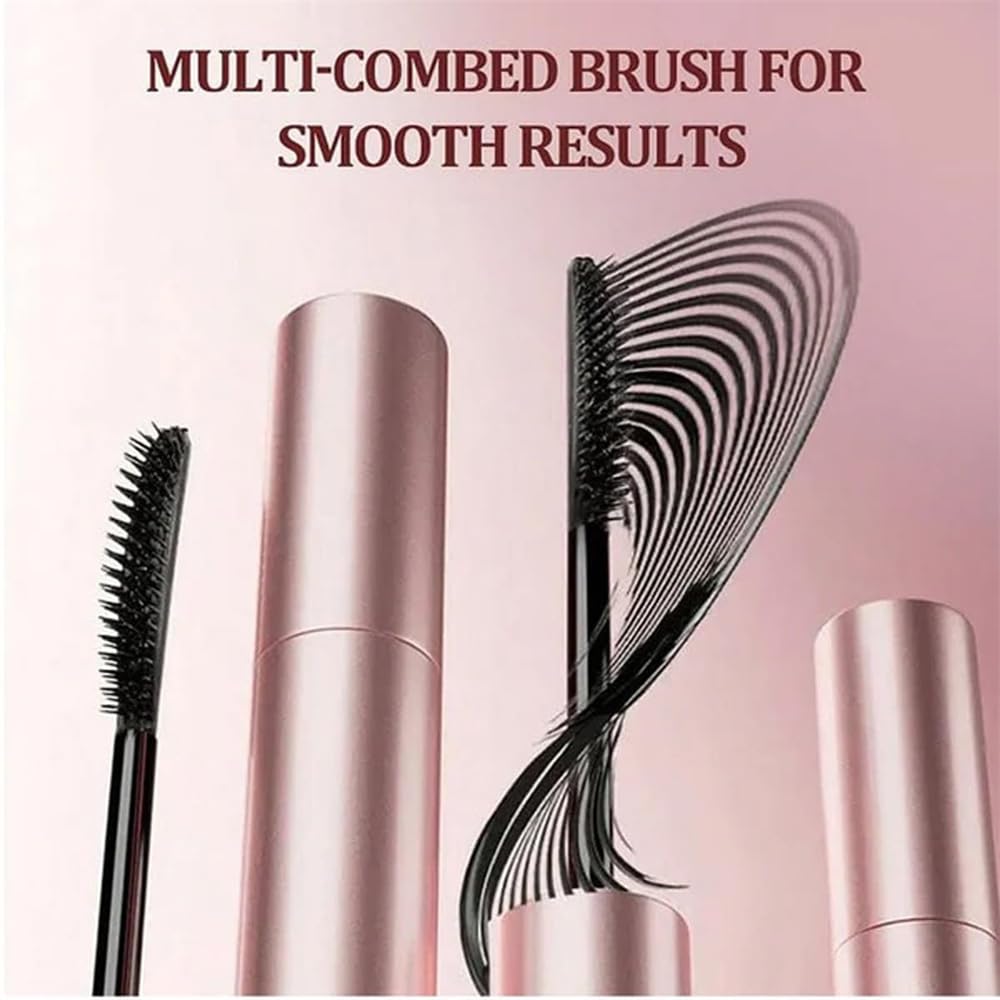 Yamlo Eme Mascara, Lengthening and Curling Mascara, Black & Brown Duo For Lash Makeup, Waterproof & Sweatproof Long Lasting Non-Smudged (2Pcs Black)