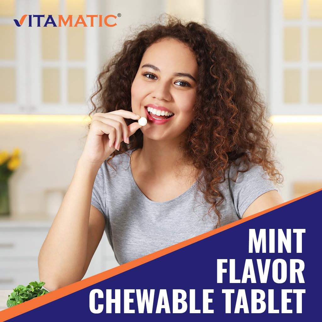 Vitamatic Salivarius Complex 10 Billion Chewable Mint Flavored Tablet - 60 Count - Oral Health Chewable Probiotics + Prebiotics - Supports Healthy Teeth, Gums, & Better Breath