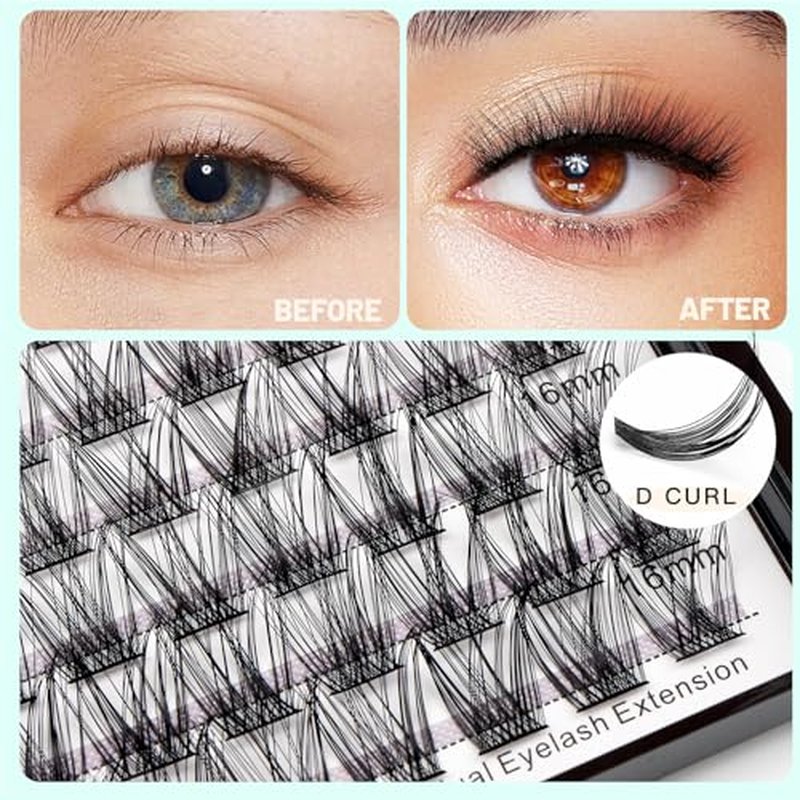 Bodermincer 8-10-12-14-16mm MIX/10-12-14-16mm MIX D Curl Mink Cluster Eyelash Extension Natural 3D Russian Volume Faux Eyelashes Individual Lashes Makeup (12MM)