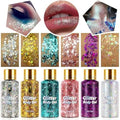 Body Glitter Gel, 6 Colors Body Face Glitter Gel Set for Skin & Hair, Shimmer Liquid Eyeshadow Festival Glitter Makeup, Sparkles Rave Accessories for Holiday, Concerts, Party, Mermaid Series Set