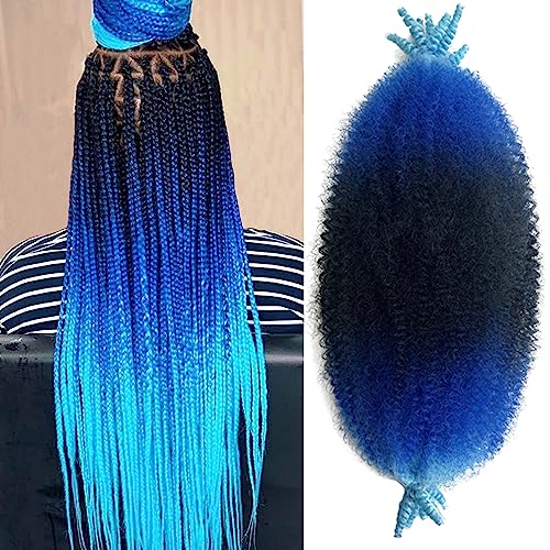 Ombre Blue Afro Twist Hair 16 Inch for Soft Locs - Pack of 8