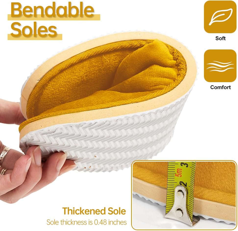 Non-Slip Disposable Slippers - 2-6 Pairs, Washable Velvet Closed Toe for Guests, Hotel & Spa