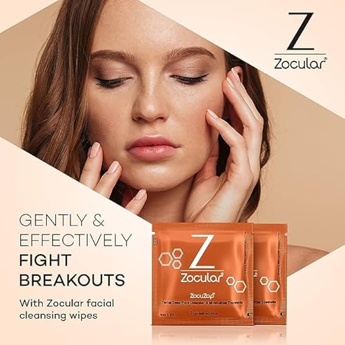 Zocular Zocuwipe Eyelid Wipes Eyelid Cleanser and Moisturizer Pads 30ct + Zocular ZocuZap Facial Wipes, 15 Count Bundle