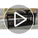 Black Narrow Console Table with Storage - Modern Entryway Sofa Table