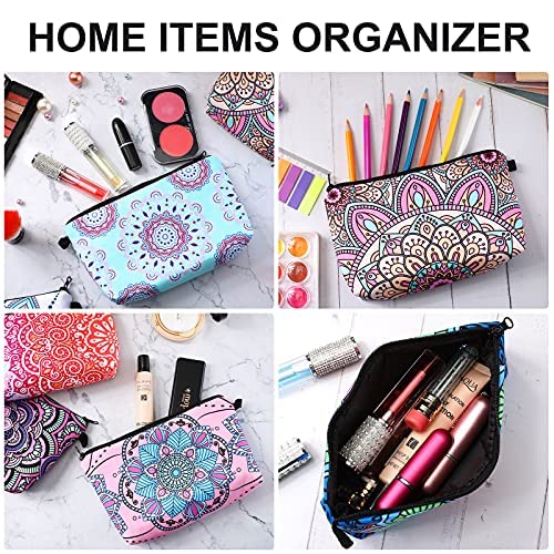 Sanwuta 12 Pieces Cosmetic Bags Makeup Bags Printed Roomy Toiletry Bag Waterproof Beauty Bag Organizer Pouches with Zipper Makeup Accessories for Women(Classic Style)