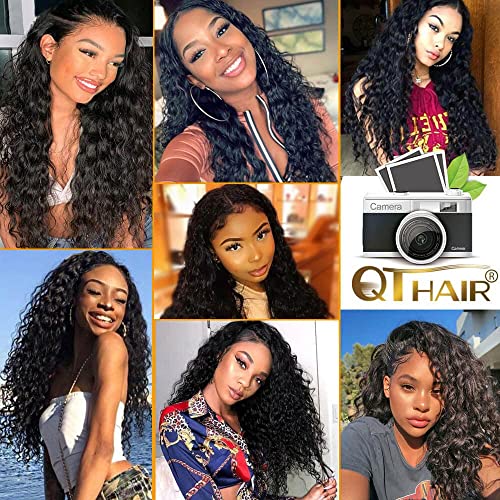 14 Inch Water Wave Lace Closure Human Hair Natural Black 18A Grade Remy Brazilian Virgin Wet & Wavy